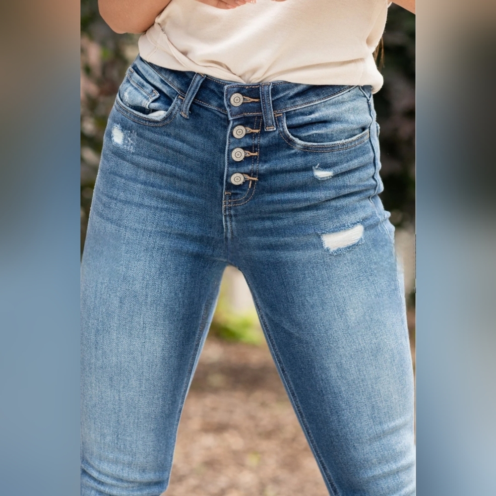 Flying Monkey Disclosure High Rise Light Blue Skinny Jeans Size 32, New W/O Tag! - Picture 4 of 13